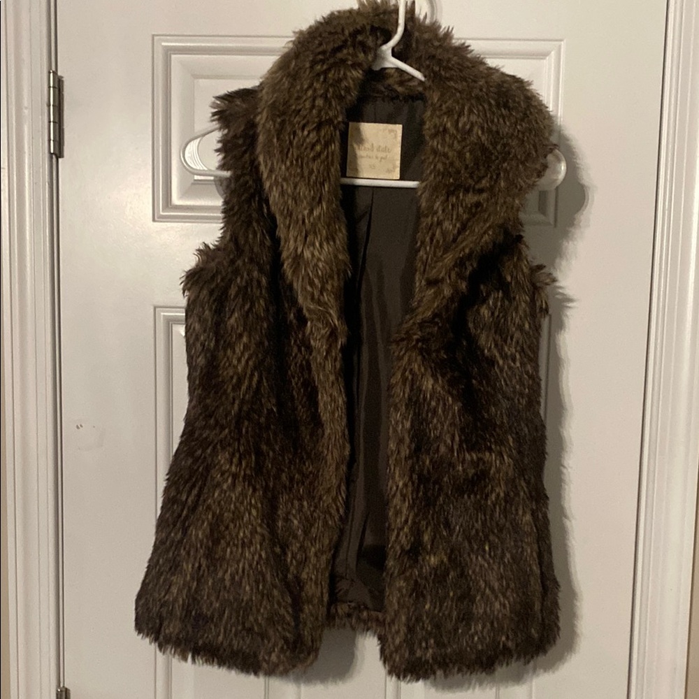 Altard State Brown Faux Fur Vest
